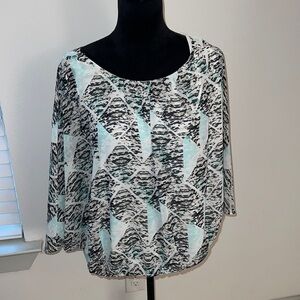 Vince Camuto polyester elastic waist flutter airy dollman sleeves Sz XL